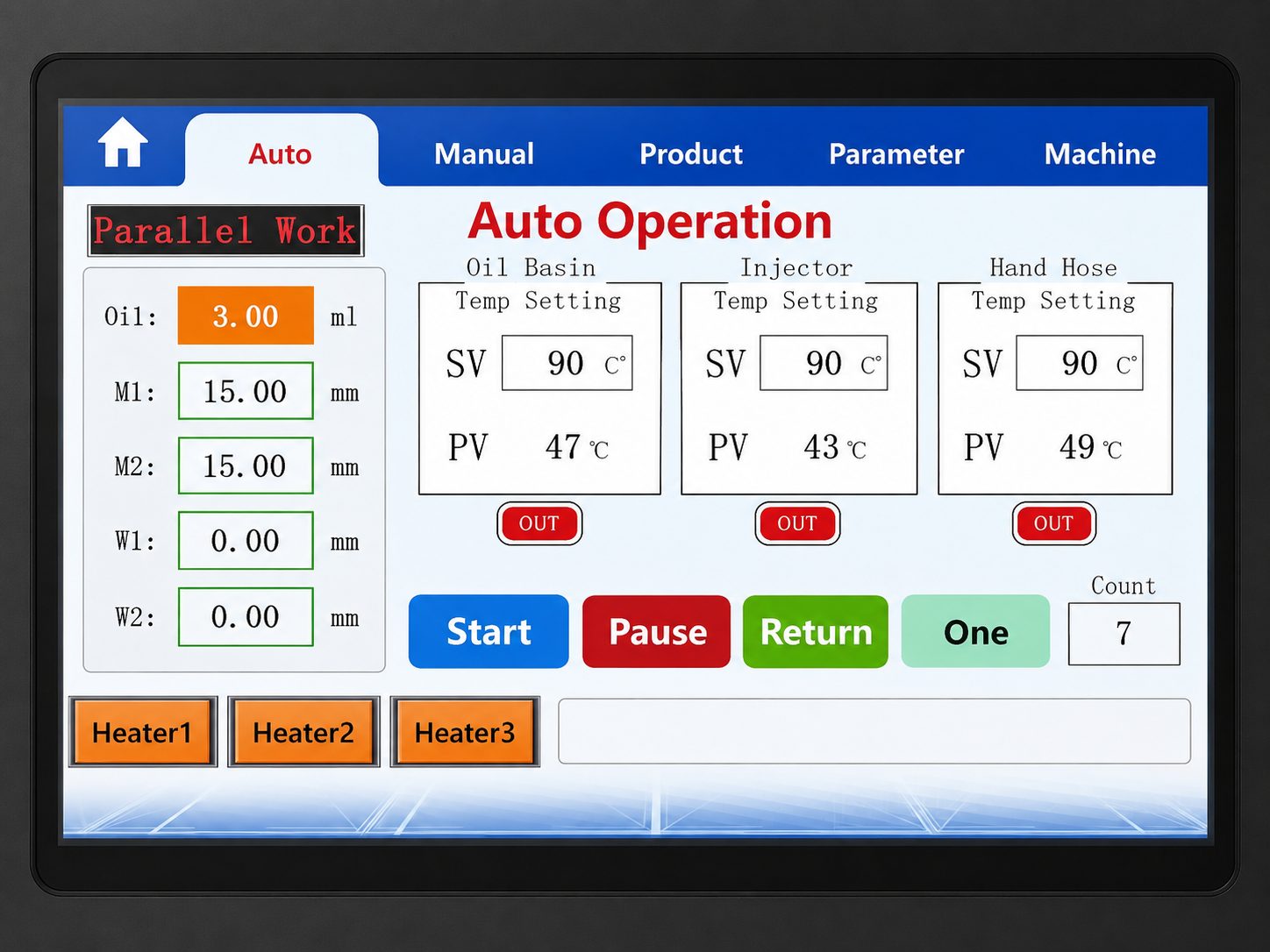 YC100 three-zone heating control for rosin resin and distillate filling