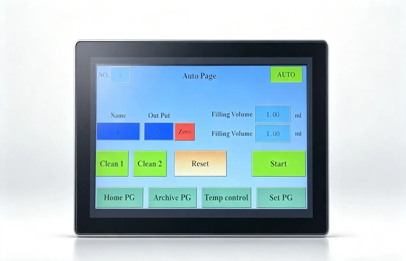 FM-17 touchscreen control interface for precise automatic cartridge filling