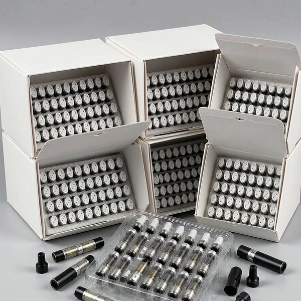 Empty 510 cartridges supplied as samples with dimensioned drawings for a compatibility review