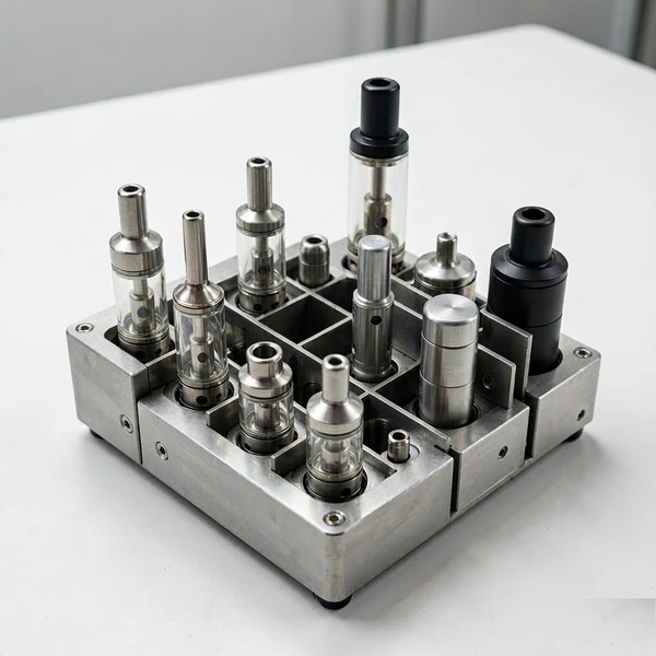 Cartridge tray holding different cartridge formats for semi-automatic filling